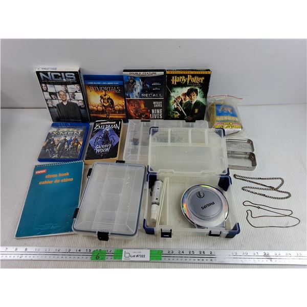 DVD & Blu Ray Movies - X Men, NCIS, Harry Potter, Smedman Book, Hardware Organizers, Necklaces, Misc