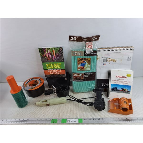 Gorilla Tape w/Tape Dispenser, FHD 1080P Dashcam, E-Z Cloth, Measuring Scoops, Shrink Wrap, Misc