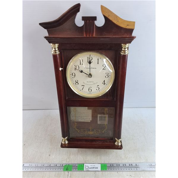 Daniel Dakota Quartz Westminster Chime Wall Clock - As Is, 20" x 9" x 4" - PICK UP