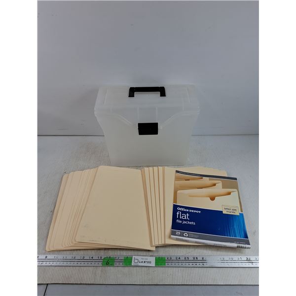 Flat File Jackets - Letter Size, Plastic File Bin 13" x 6" x 12", Some Damage