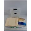 Image 1 : Flat File Jackets - Letter Size, Plastic File Bin 13" x 6" x 12", Some Damage