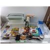 Image 1 : Plastic Containers, Magazines, Zip Bags, BBQ Lighter, Notepads, Pocket Knife, HMDI Cable, Misc