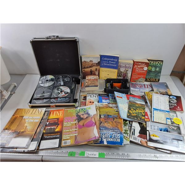 Assorted DVDs w/Case, Books - Jennifer Fallon, Terri Jean, The Official Scrabble, Magazines, Maps