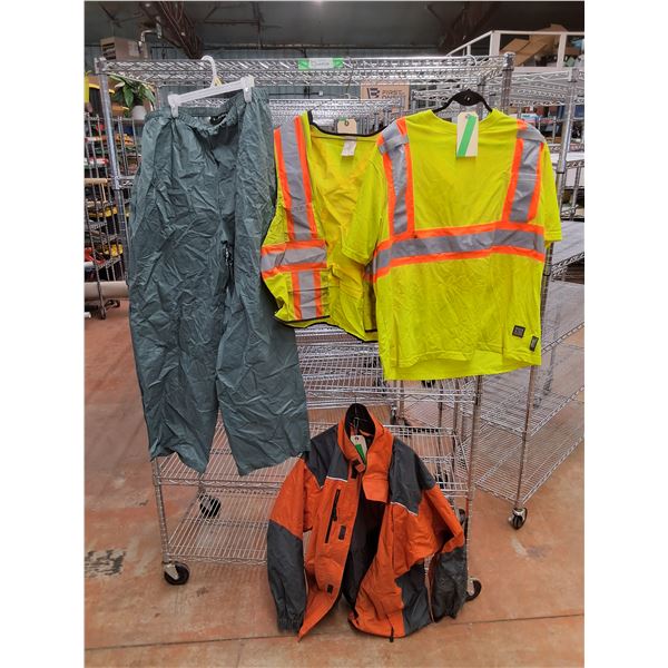 FroggToggs Pants - Size XXL, Reflective Vest & T Shirt - Size 2XL, Viking Mens Jacket - Size 3XL