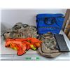 Image 1 : U.S. Army Bag 25" x 14" x 7", Reflective Vest, Ridge Hunter Backpack, Fiskars Bag, Nylon Piece