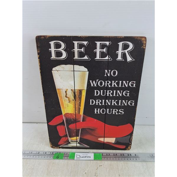 Wooden Beer Wall Decor 16" x 12"