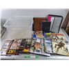 Image 1 : Plastic Container, Binder, Notebooks, Assorted Magazines - OffGrid, Hustler, Survival Guide