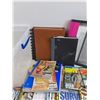 Image 6 : Plastic Container, Binder, Notebooks, Assorted Magazines - OffGrid, Hustler, Survival Guide