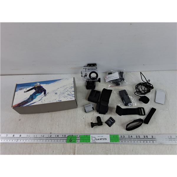 Action Camera Accessories - Batteries, Microphone, Hard Case, Lexar SD Adapter, Misc - As Is