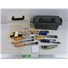 Image 1 : Wood Chisels, Utility Knife, Essential Oils, Notepad, Plastic Tool Boxes