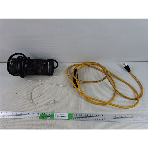 Monster Power Power Bar, USB C Cable, 4' Extension Cord - Powers On, As Is