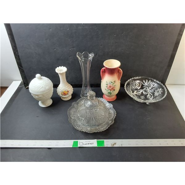 Vases Up to 8.5", Butter Dish, Trinket Dish, Misc.