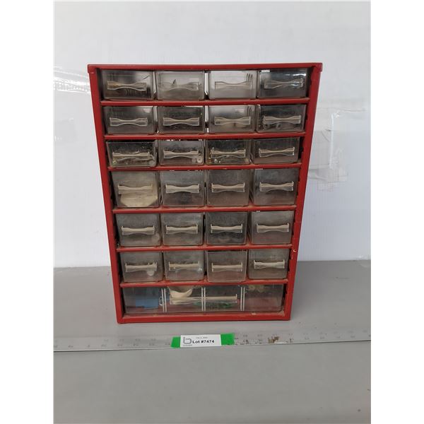 Metal Sorter with Plastic Drawers 12" x 5.5" x 16.5" & Bolts, Screws, Misc - PICK UP