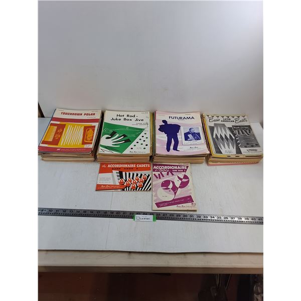 Large Quantity of Vintage Music Books Mostly for Accordion