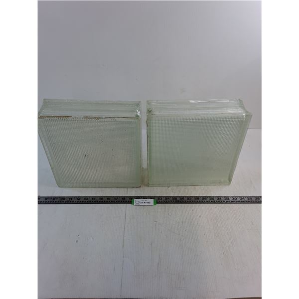 (2) Vintage Glass Bricks - 12x12x4" Each - Pickup Only