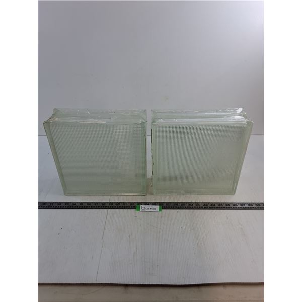 (2) Vintage Glass Bricks - 12x12x4" Each - Pickup Only