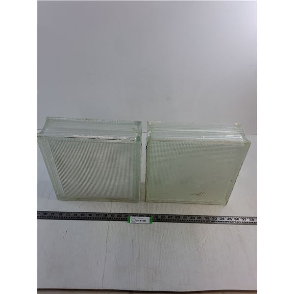 (2) Vintage Glass Bricks - 12x12x4" Each - Pickup Only