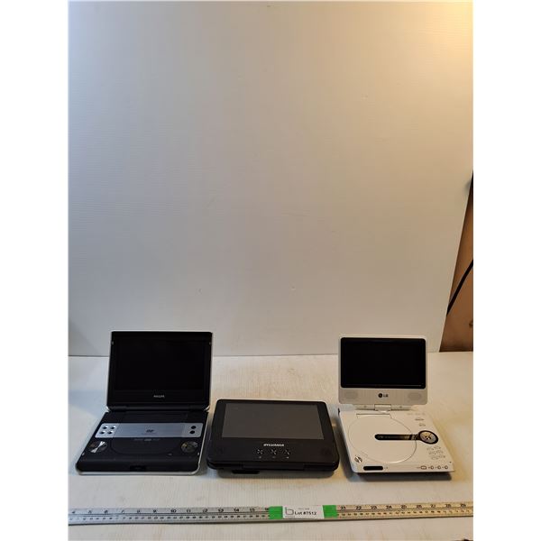 (3) Portable DVD/CD Players; Philips, LG, Sylvania ( as is, for parts)