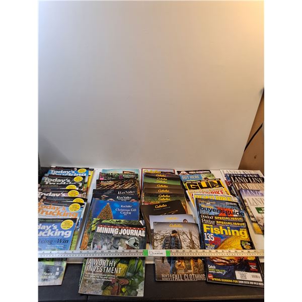 Various Magazines; Todays Trucking, Lee Valley, Cabelas, Landline, Outdoor Canada, Misc