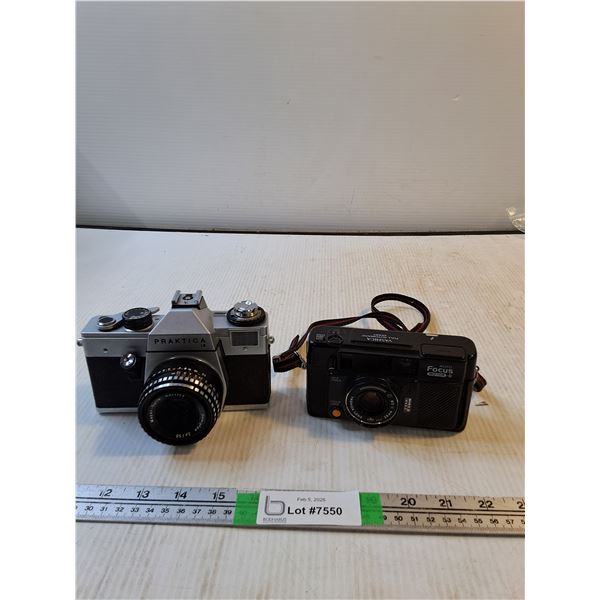 (2) Vintage Cameras; Praktica & Yashica (both as is)