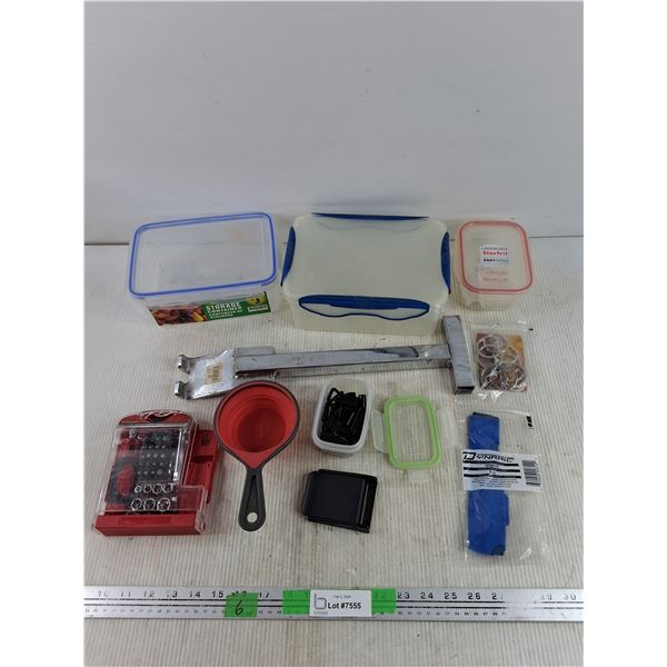 Hyper Tough Ratcheting Socket & Screwdriver Set, Measuring Cup, Storage Containers, Misc