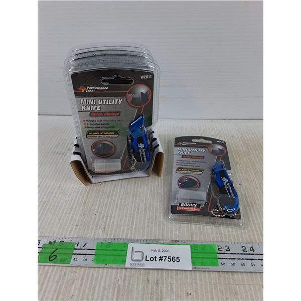 (6) Perfomance Tool Mini Utility Knife - New