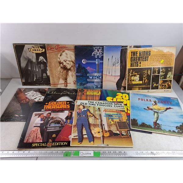 Assorted Vinyl Records - Frank Yankovic, The Kinks Greatest Hits, Kim Carnes