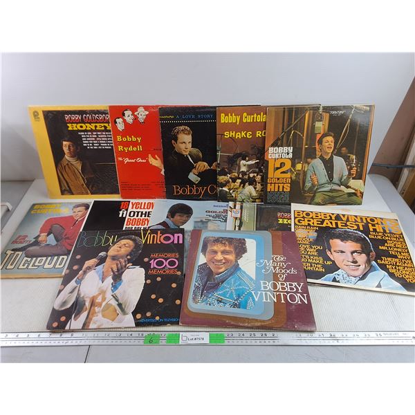 Assorted Vinyl Records - Bobby Vinton, Bobby Curtola, Bobby Rydell