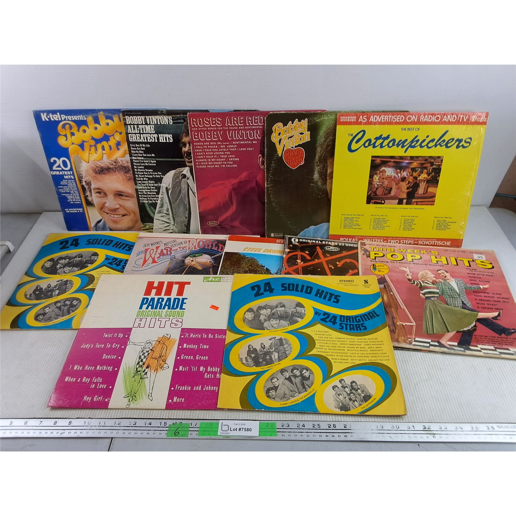 Assorted Vinyl Records - Bobby Vinton, 24 Solid Hits, The Cottonpickers ...