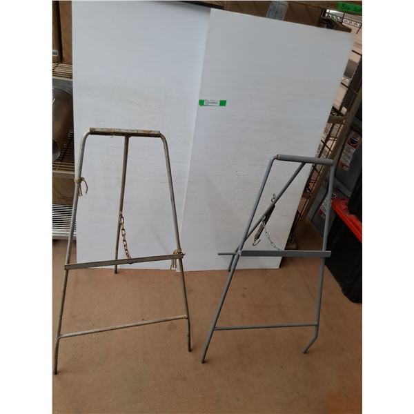 (2) Folding Metal Sign Holders Up to 35.5" Tall, Cannot Ship