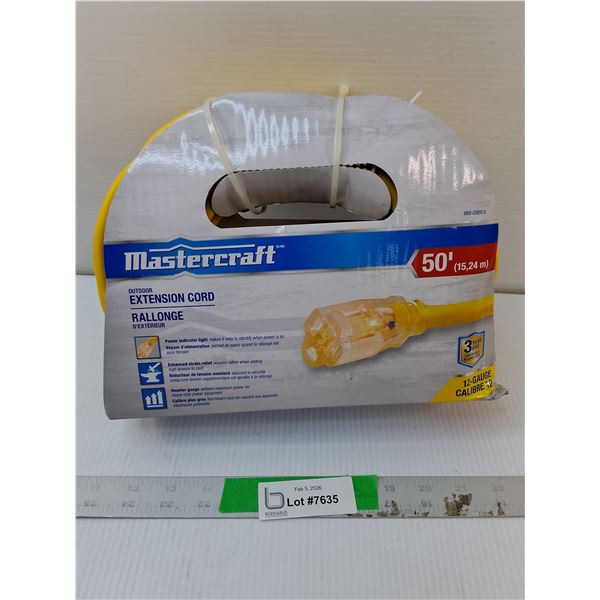 Mastercraft 50' Outdoor Extension Cord, New