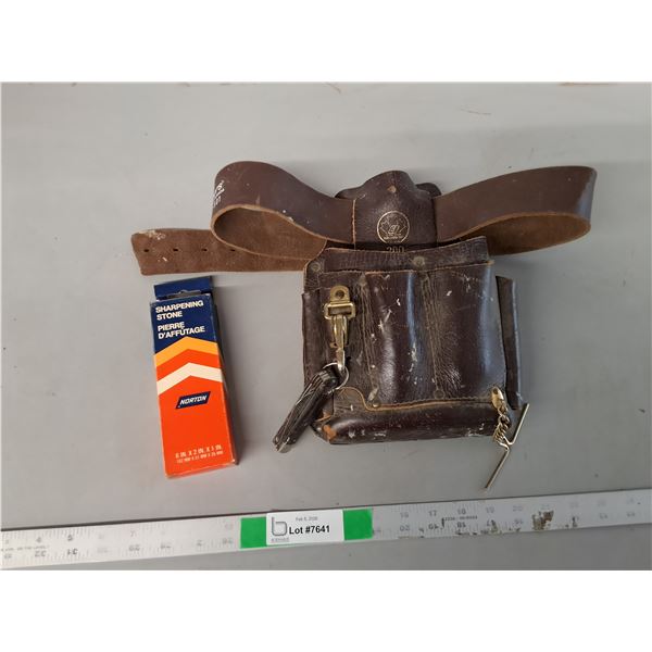 Norton Sharpening Stone & Kuny's Leather Tool Belt