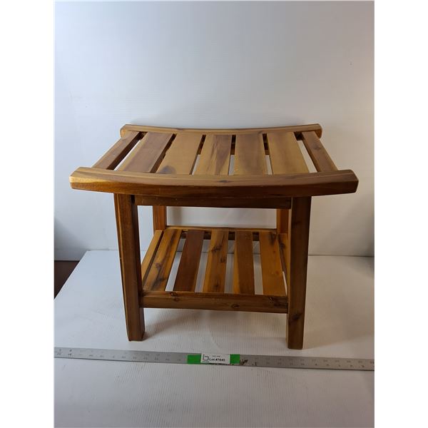 Wooden 2 Tiered Side Table 19.75" x 13.75" x 17.5", Cannot Ship