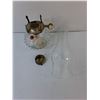 Image 3 : (2) Plastic Bird Style Wall Decorations & Glass Oil Lamp 15" - PICK UP