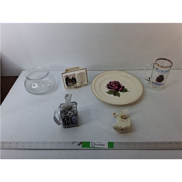 Avon Tree Ornament, 24K Gold Plated Plate, Glass Bowl, Misc.