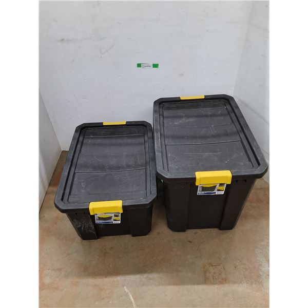 *(2) Plastic Storage Totes, w/ Locking Lids, Measurements in Pics, Cannot Ship