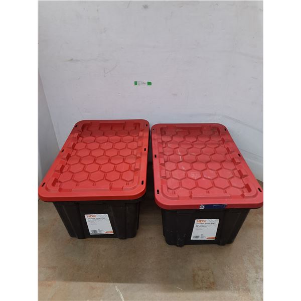 *(2) HDX, 19" x 28" x 15", Storage Totes w/ Lids, Cannot Ship