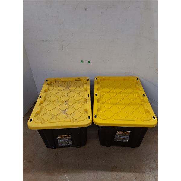 *(2) Strongbox Plates Storage Totes w/ Lids, Measurements in Pics, Cannot Ship