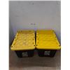 Image 1 : *(2) Strongbox Plates Storage Totes w/ Lids, Measurements in Pics, Cannot Ship
