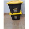Image 4 : *(2) Strongbox Plates Storage Totes w/ Lids, Measurements in Pics, Cannot Ship