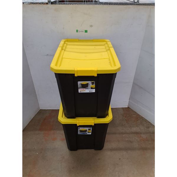 *(2) Sterilite Plastic Storage Totes w/ Lids, Measurements in Pics, Cannot Ship