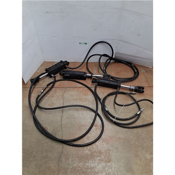 *(3) Hydraulic Double Acting Cylinders, All 10" Extended (2) 1 1/4" Shaft, (1) 1 1/8" Shaft, As Is,