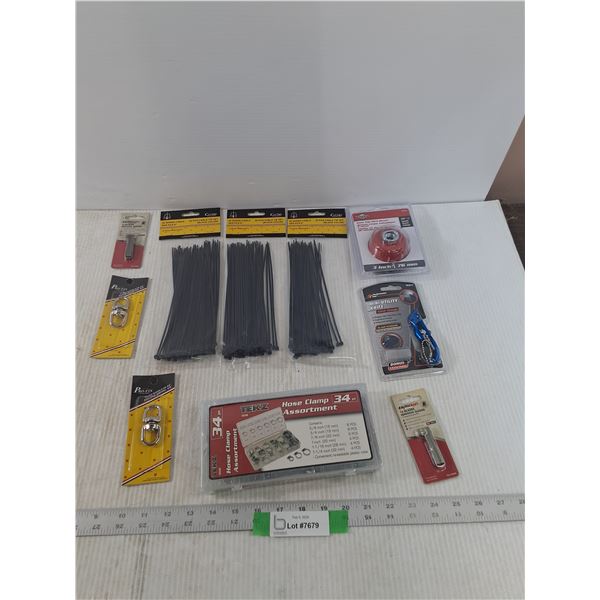 Hardware/ Tool Lot, Zip Ties, Knot Cup Wire Brush, Utility Knife, All NIB, Sealed