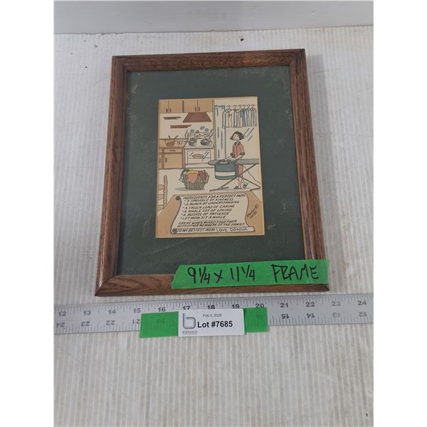 Ingredients for a Perfect Mom, Framed Print, Measurements in Pics