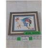 Image 1 : Rooster Water Colored Framed Print, Measurements in Pics