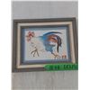 Image 2 : Rooster Water Colored Framed Print, Measurements in Pics