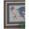 Image 3 : Rooster Water Colored Framed Print, Measurements in Pics