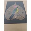 Image 4 : Bird on Leaf Framed Artwork, Measurements in Pics