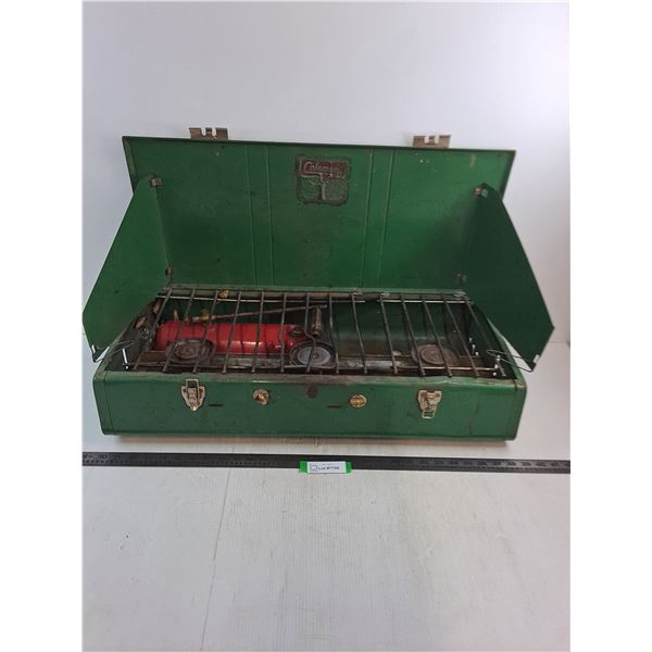 Vintage Coleman #4460 Portable Camp Stove - Missing Handle, As is - 29x14x6" - PICK UP