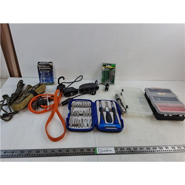 Hobby Knife Set, Screw/ Nail Organizer, Battery Charger- As Is